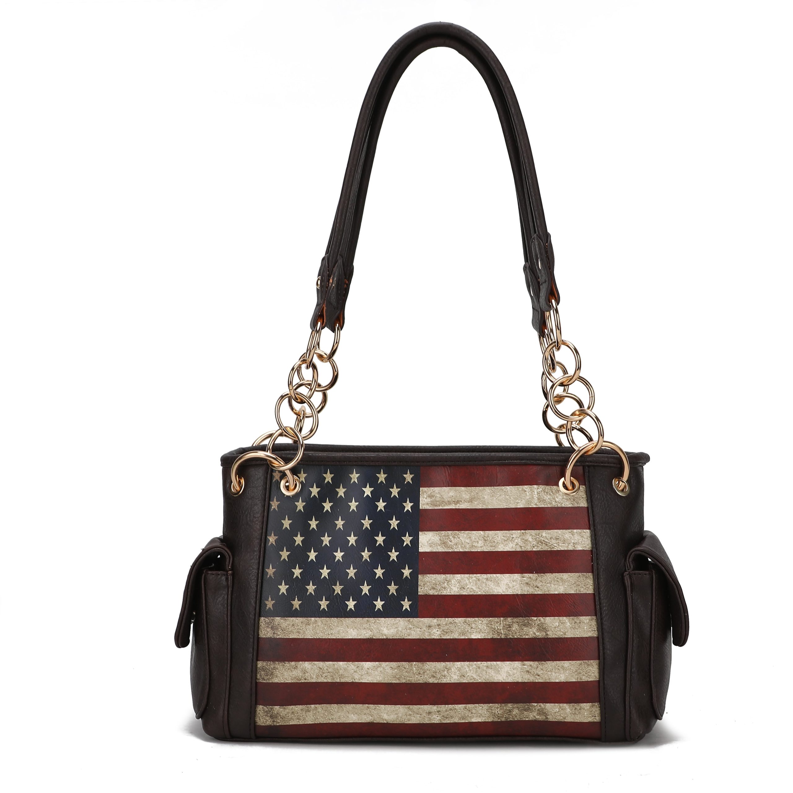 Alaina Printed Flag Shoulder Bag - Image 8