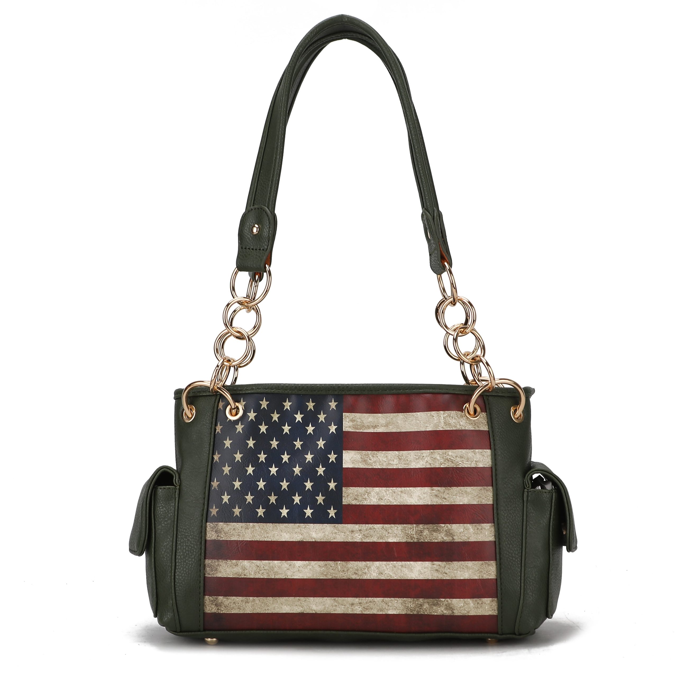 Alaina Printed Flag Shoulder Bag - Image 9