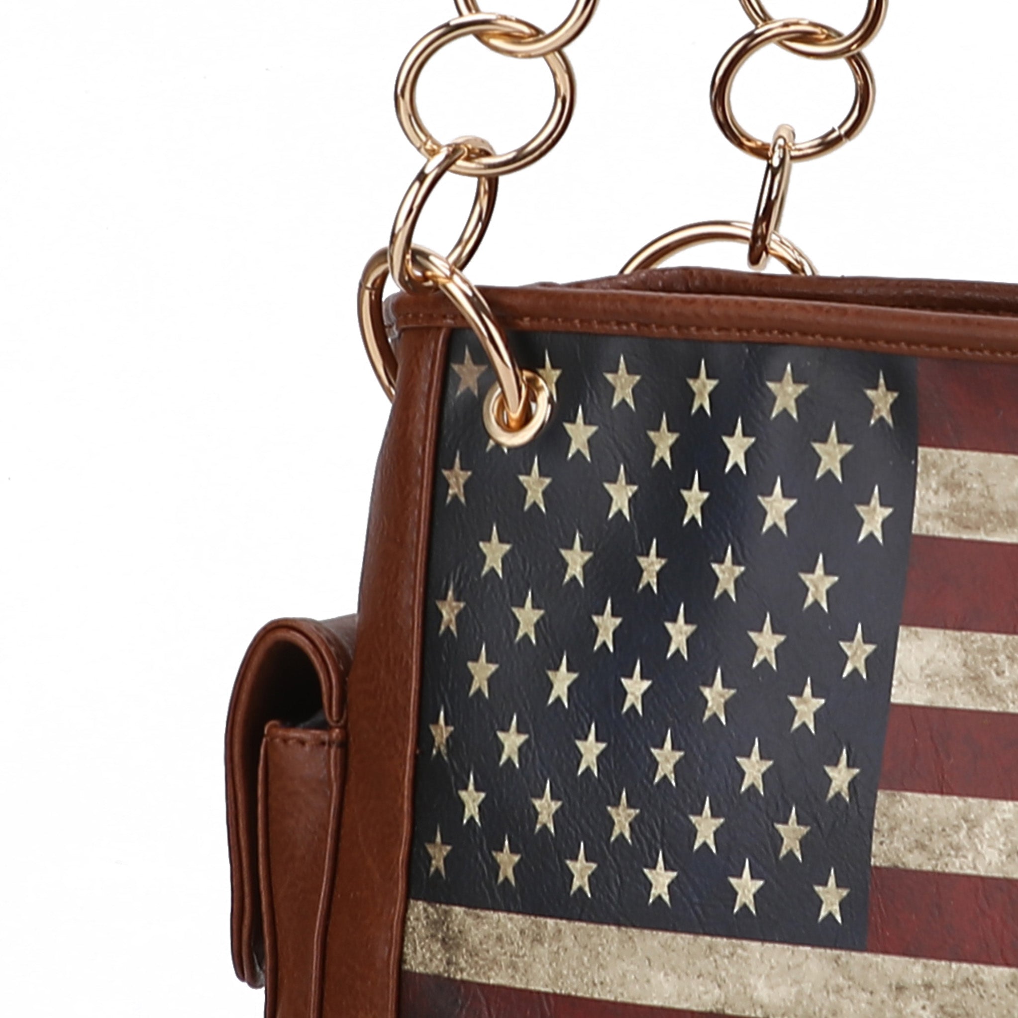 Alaina Printed Flag Shoulder Bag - Image 4