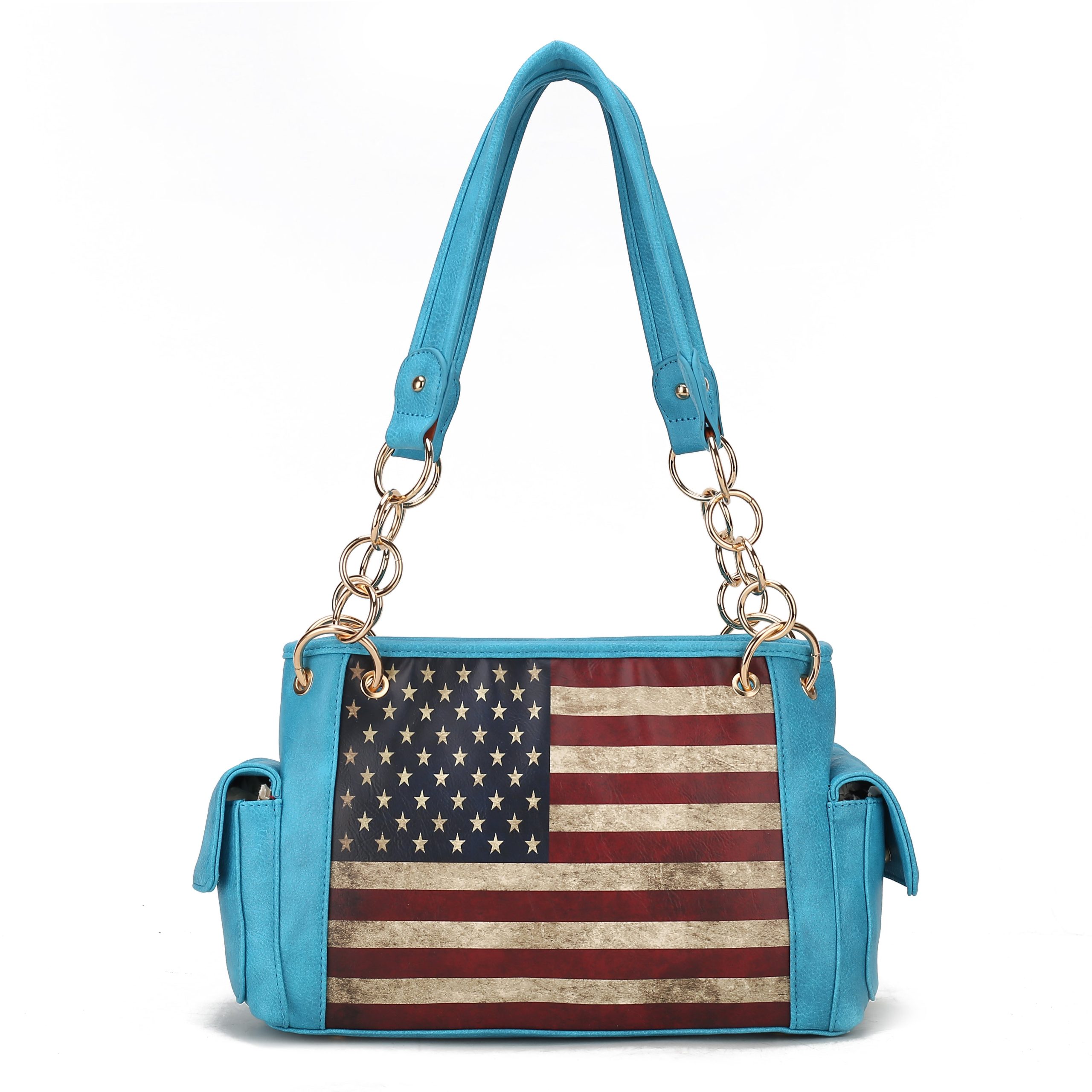 Alaina Printed Flag Shoulder Bag - Image 14