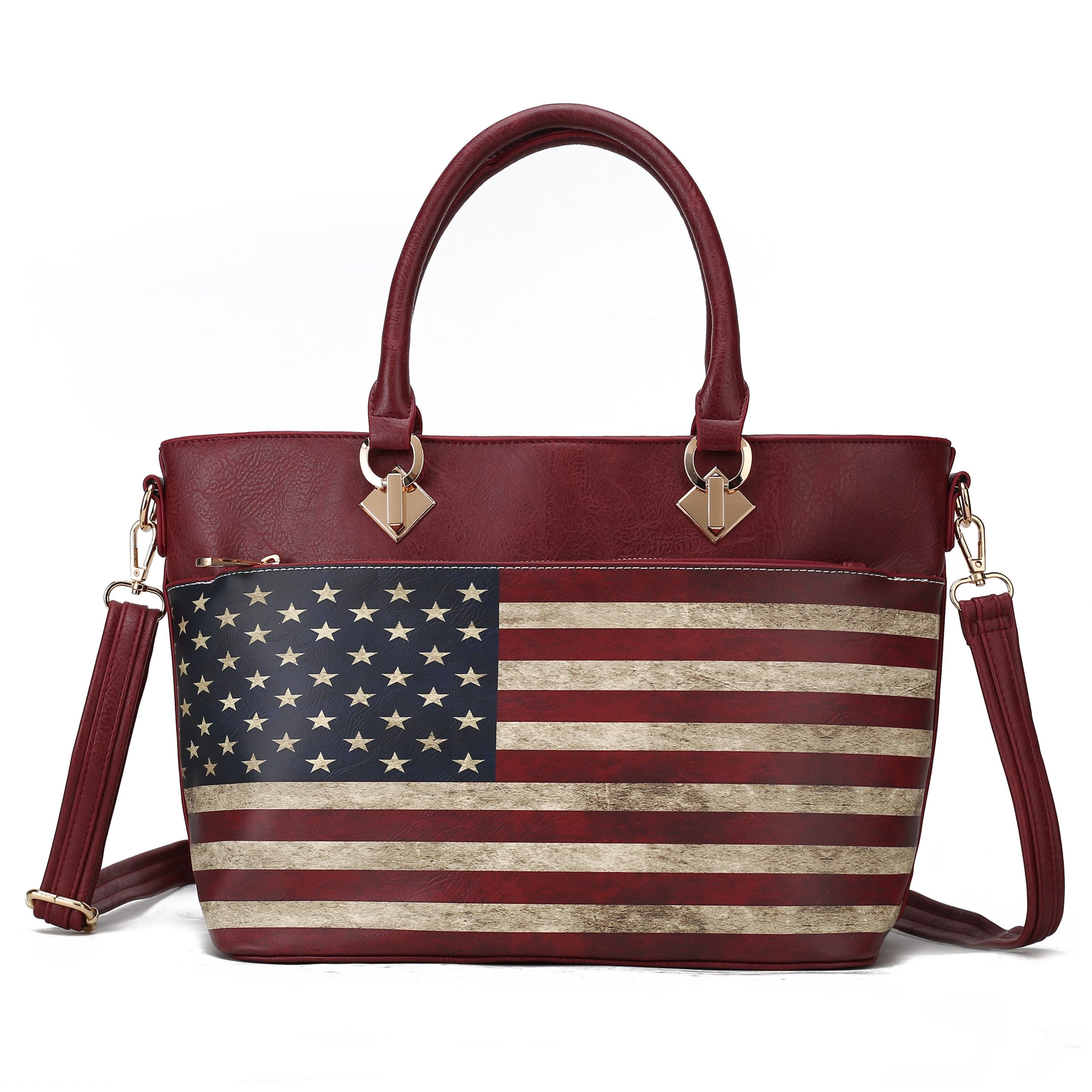 Lilian Printed Flag Tote Bag - Image 7