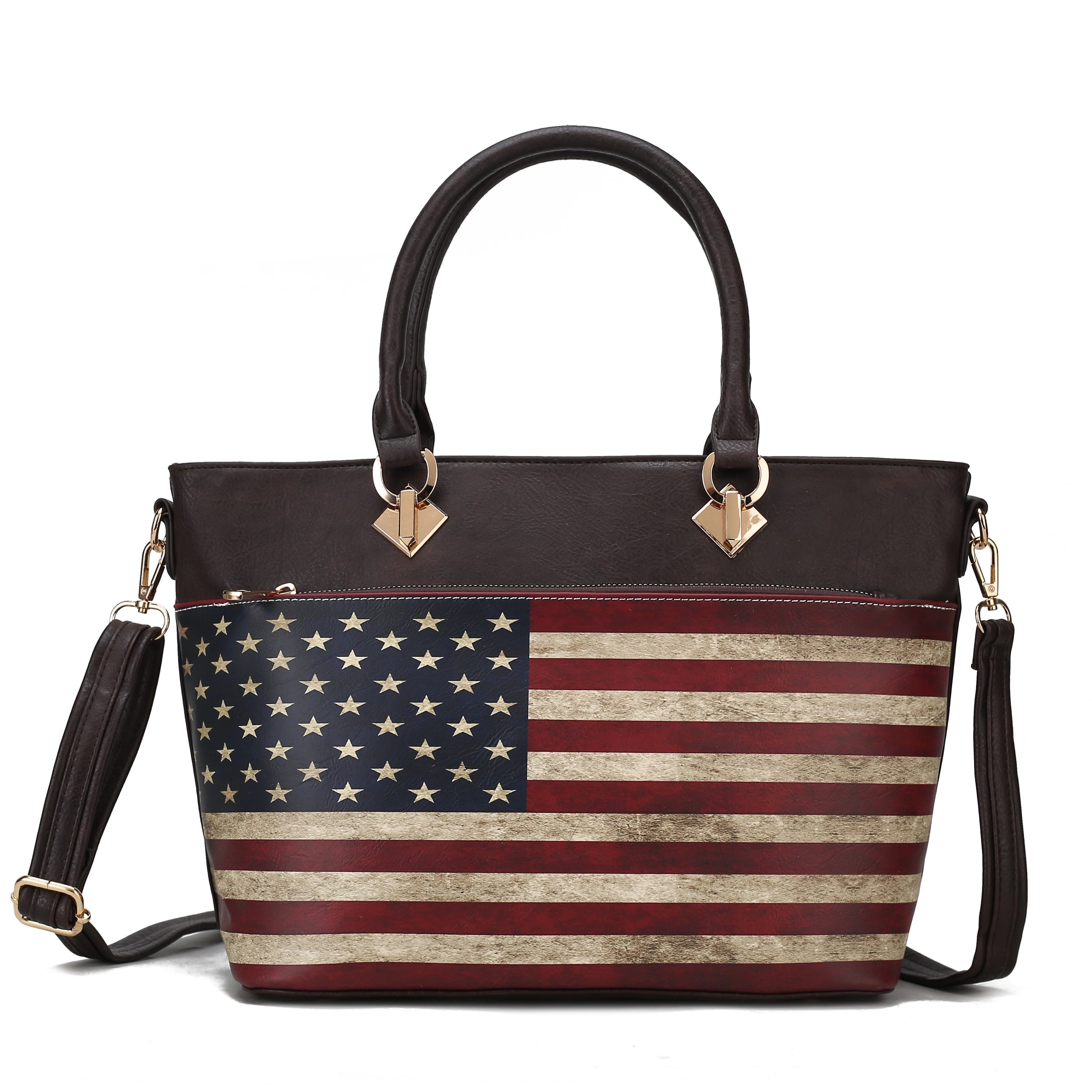 Lilian Printed Flag Tote Bag - Image 8