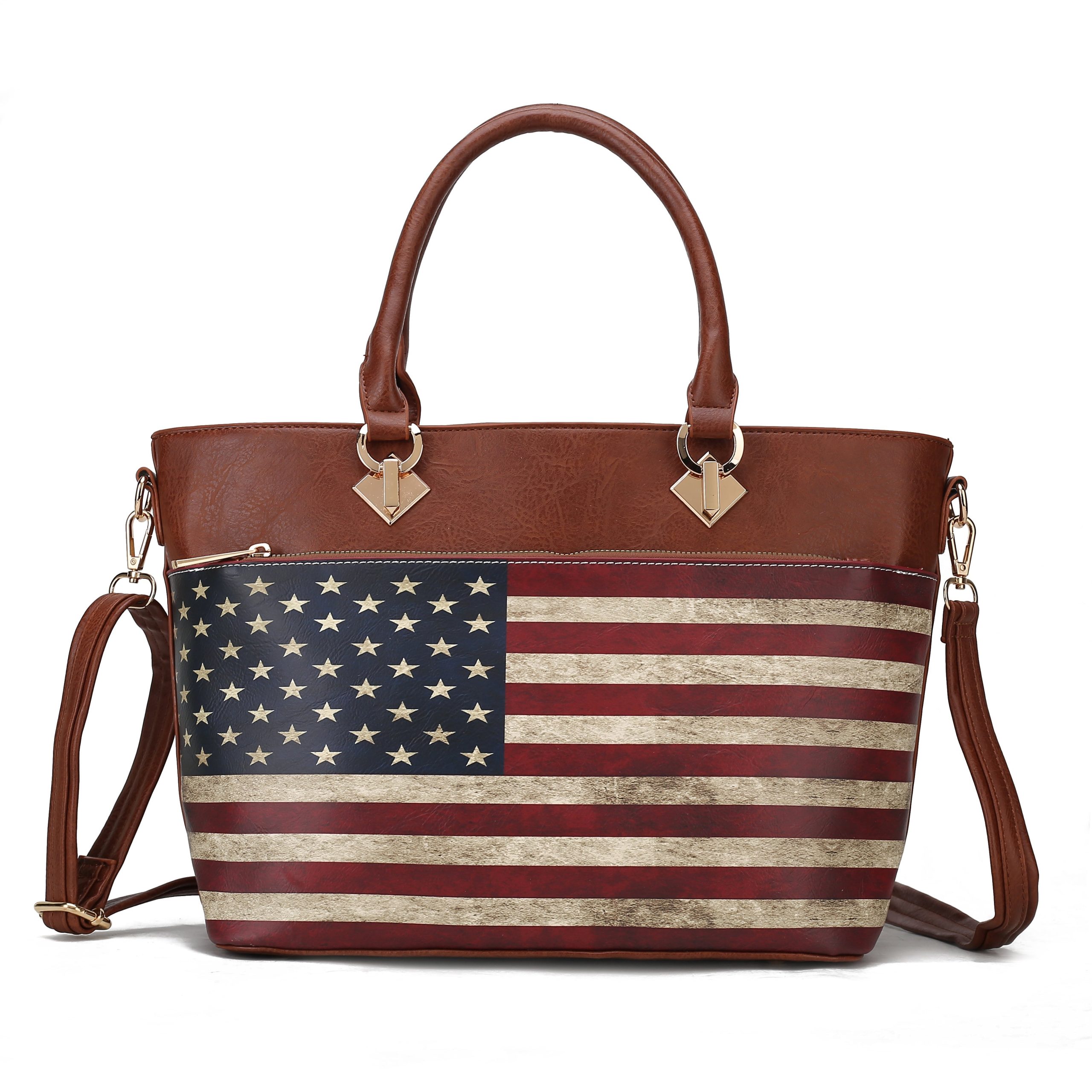 Lilian Printed Flag Tote Bag - Image 12