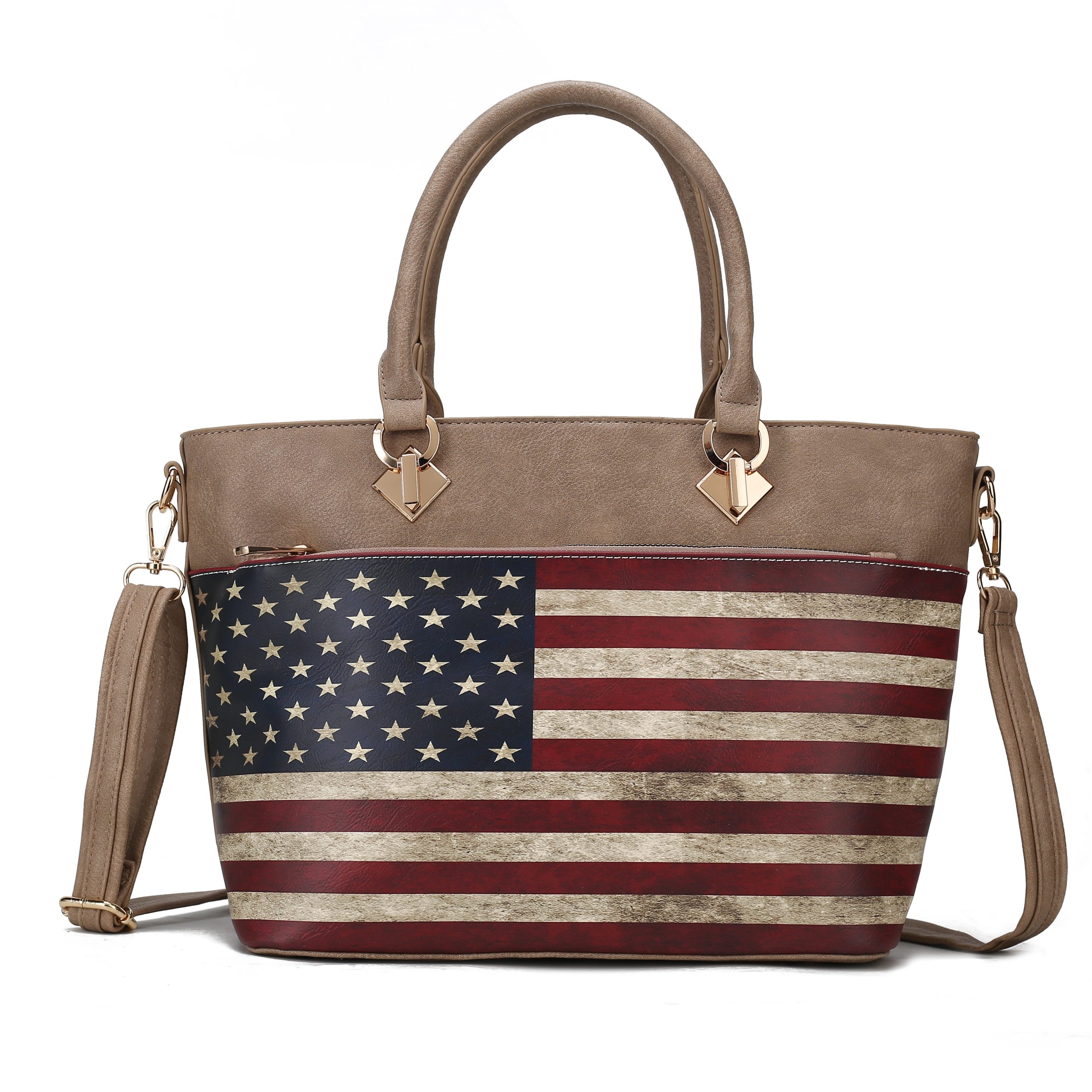 Lilian Printed Flag Tote Bag - Image 13