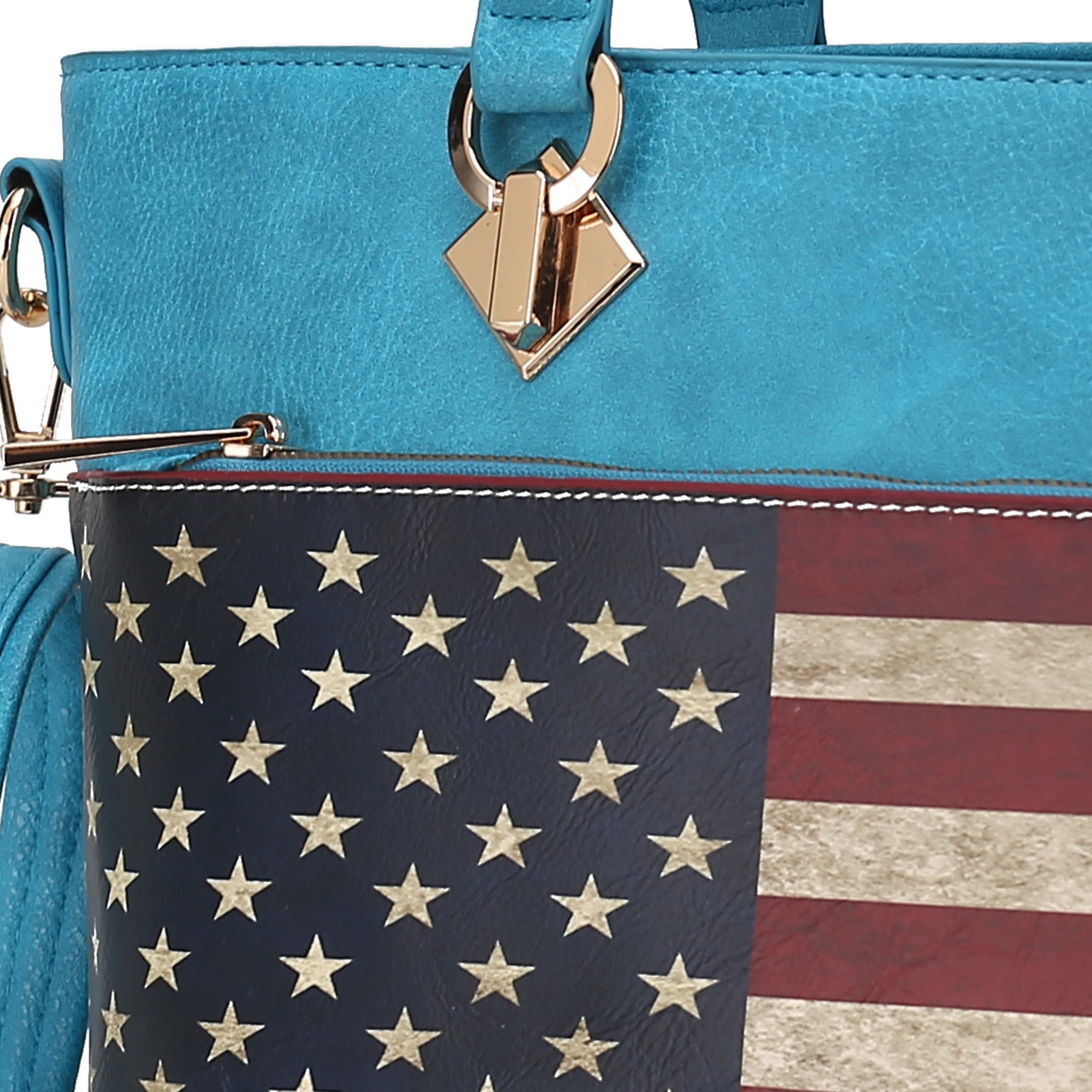 Lilian Printed Flag Tote Bag - Image 4