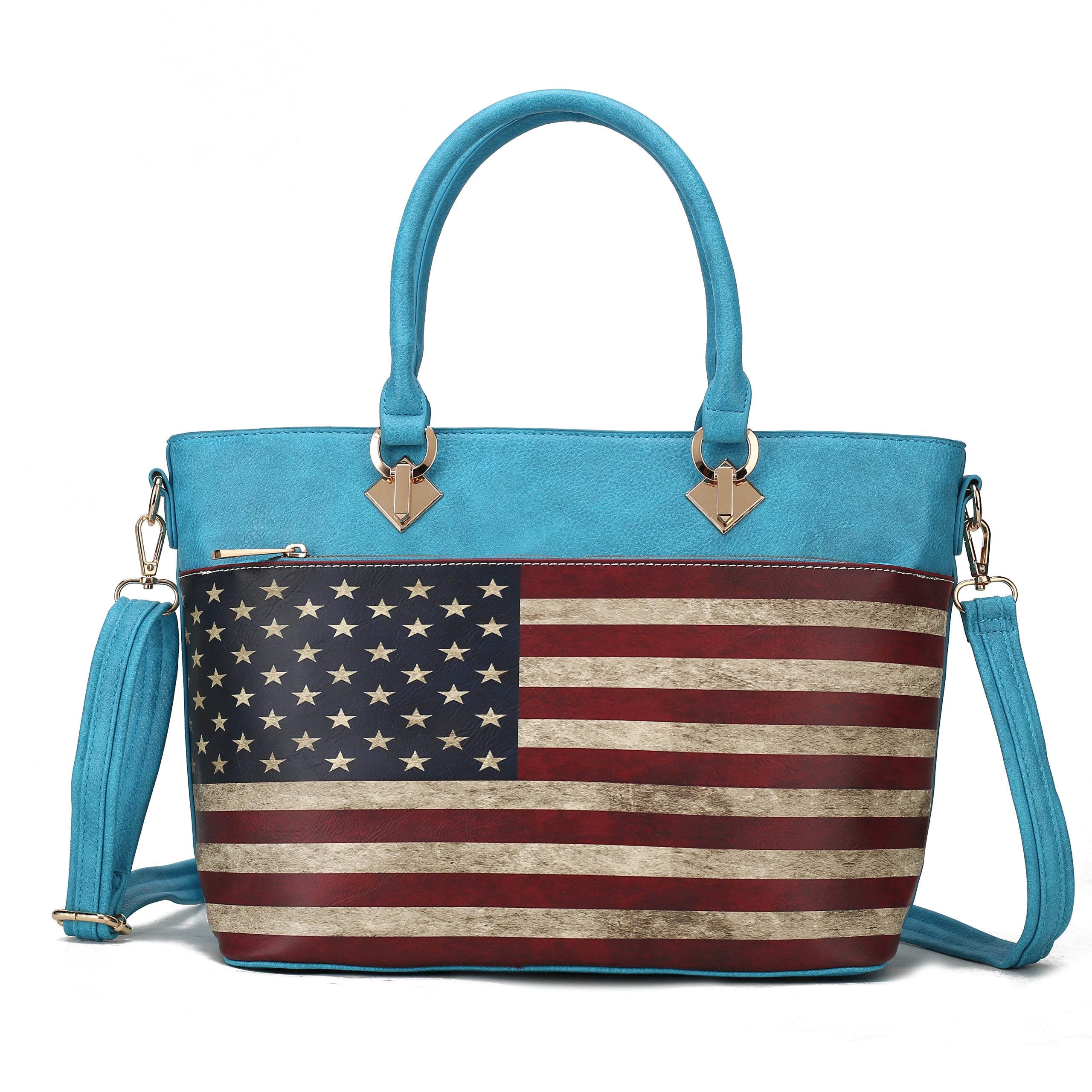Lilian Printed Flag Tote Bag - Image 14