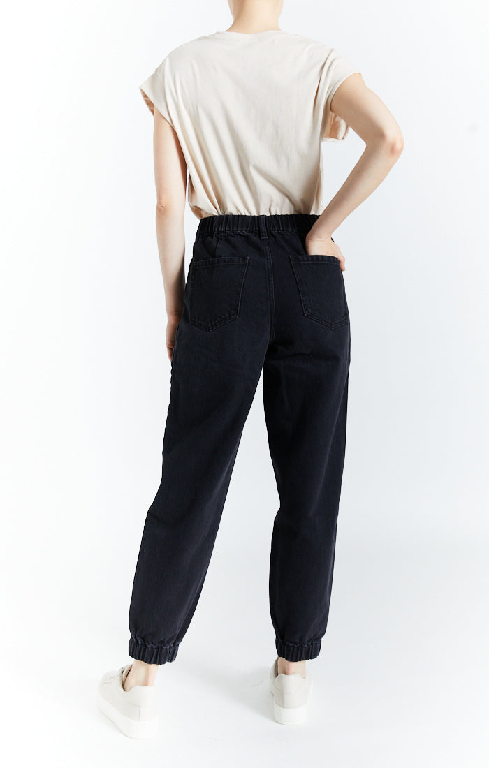 Denim Joggers with Front Button Clasp - Image 2