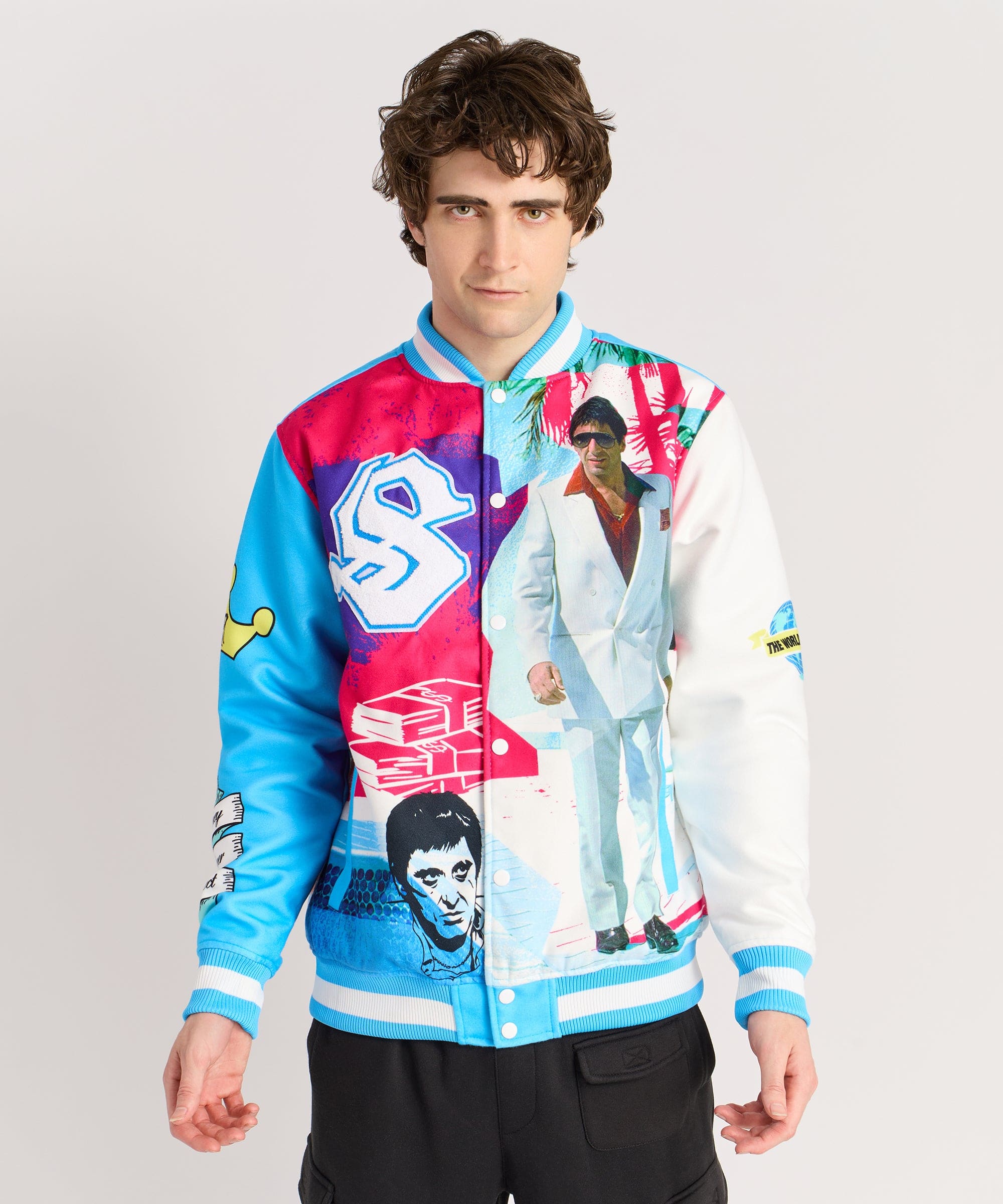 Scarface Retro Varsity Jacket - Blue