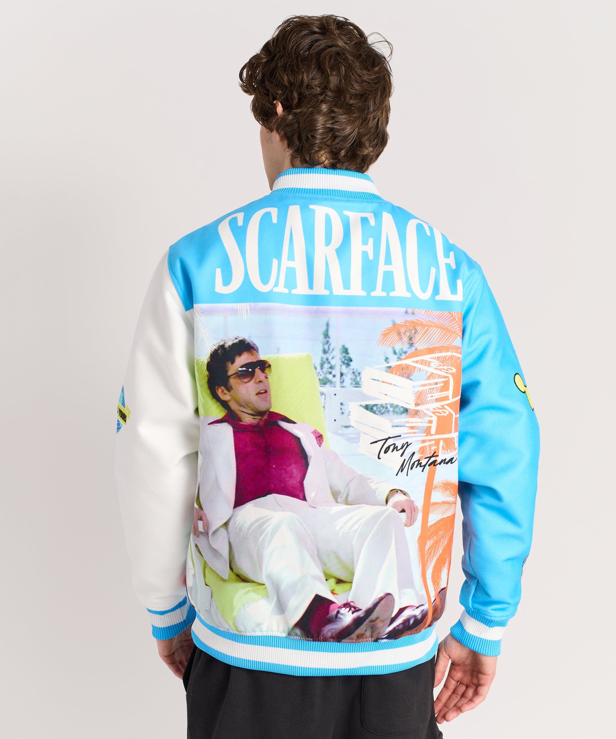 Scarface Retro Varsity Jacket - Blue - Image 2