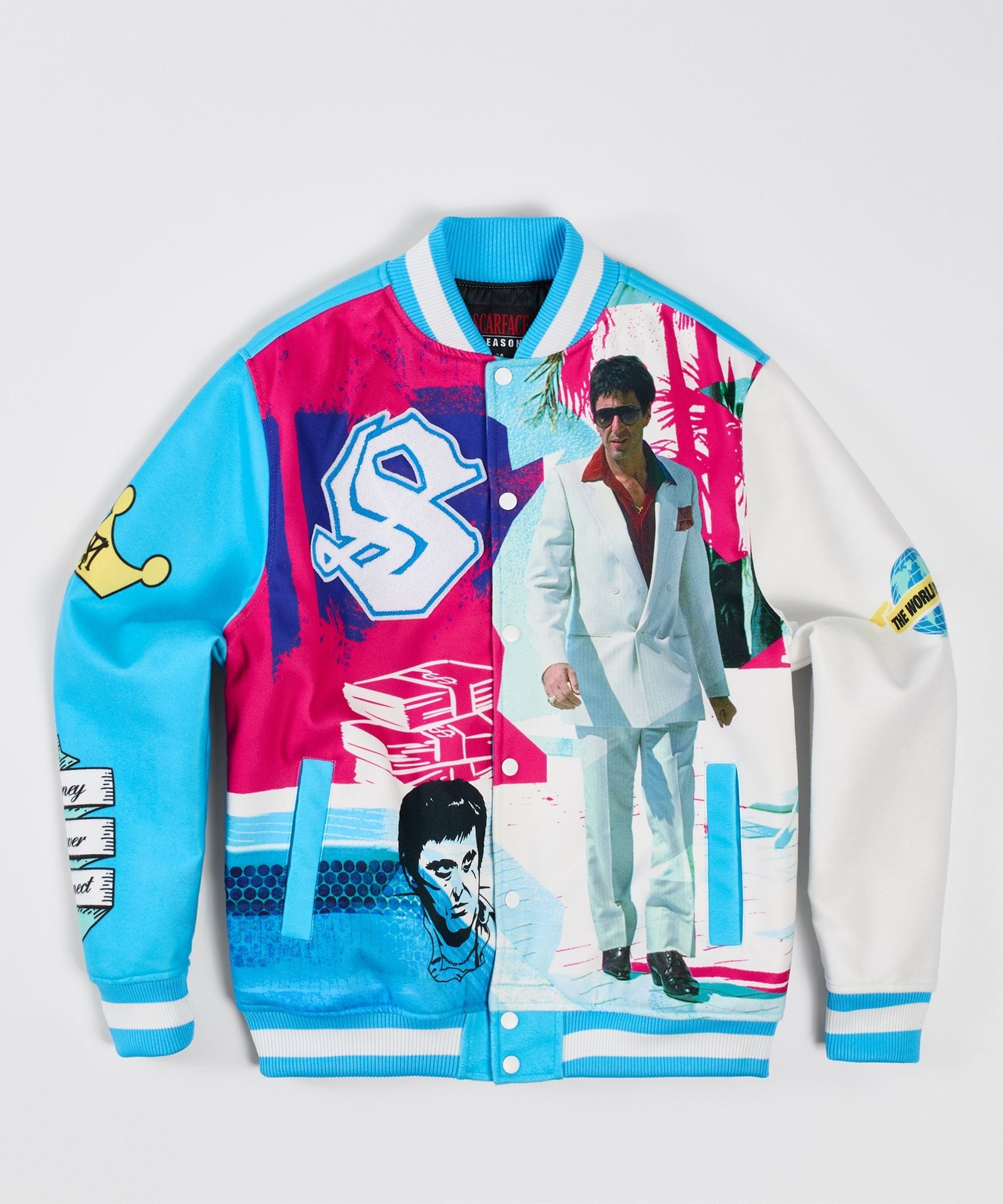 Scarface Retro Varsity Jacket - Blue - Image 5