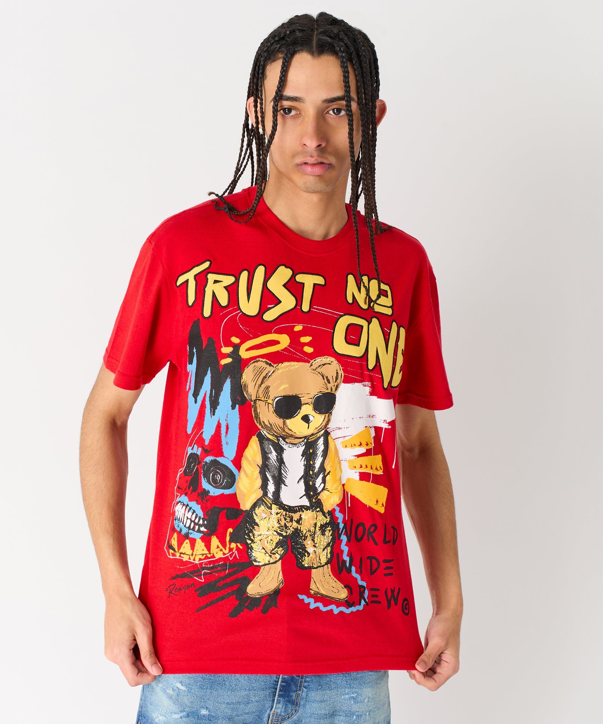 Trust No One Short Sleeve Tee - Red - Image 8