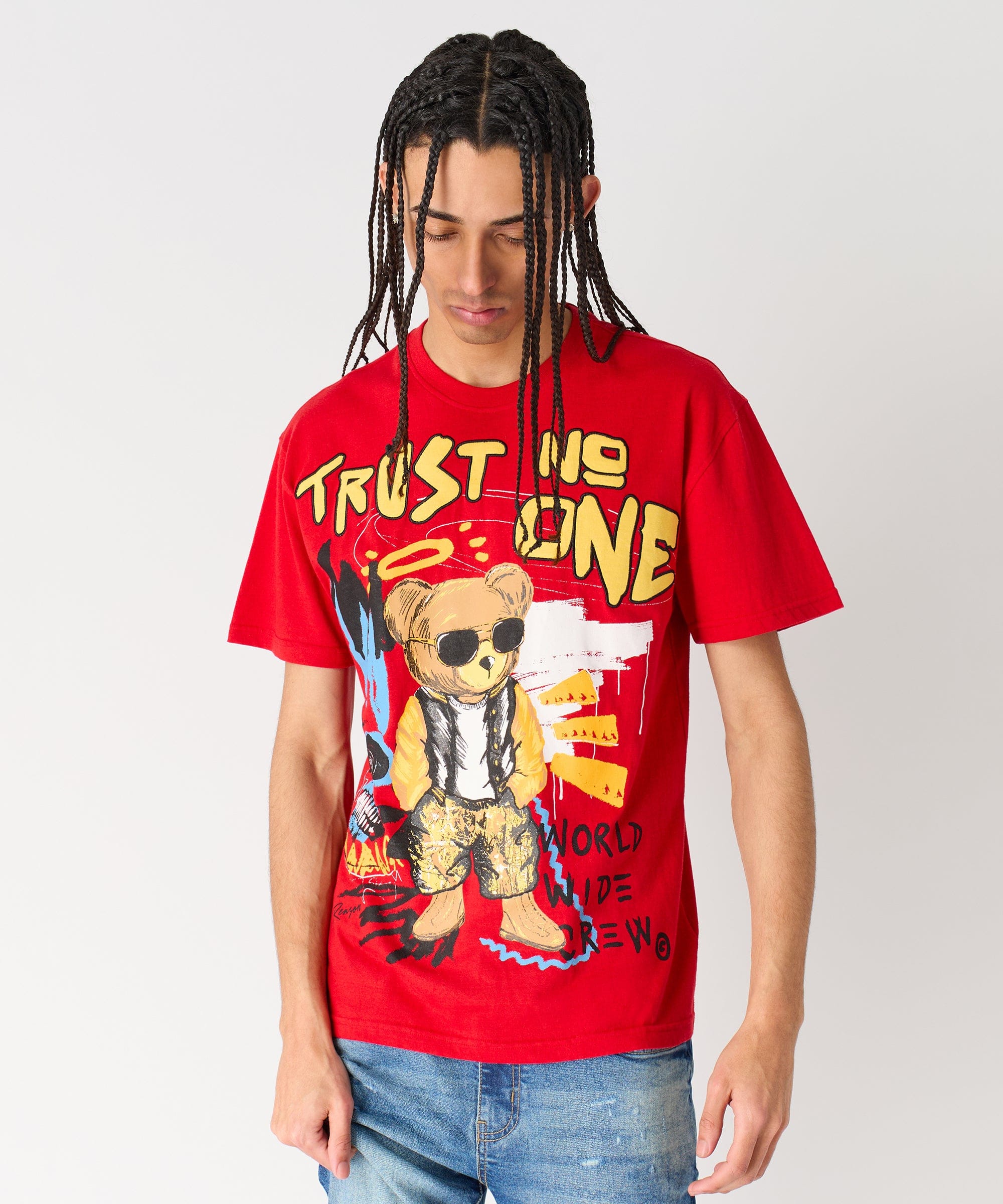 Trust No One Short Sleeve Tee - Red - Image 9