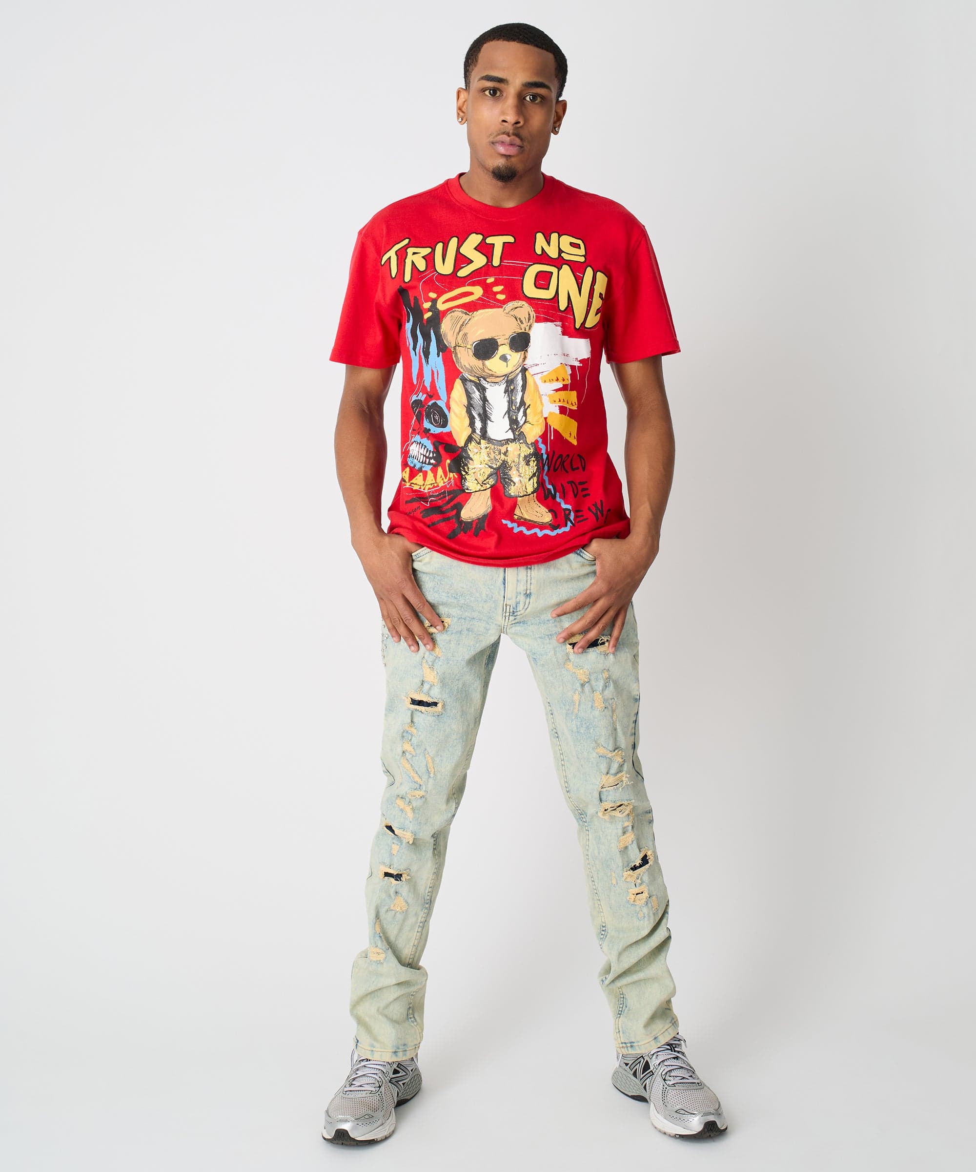 Trust No One Short Sleeve Tee - Red - Image 3