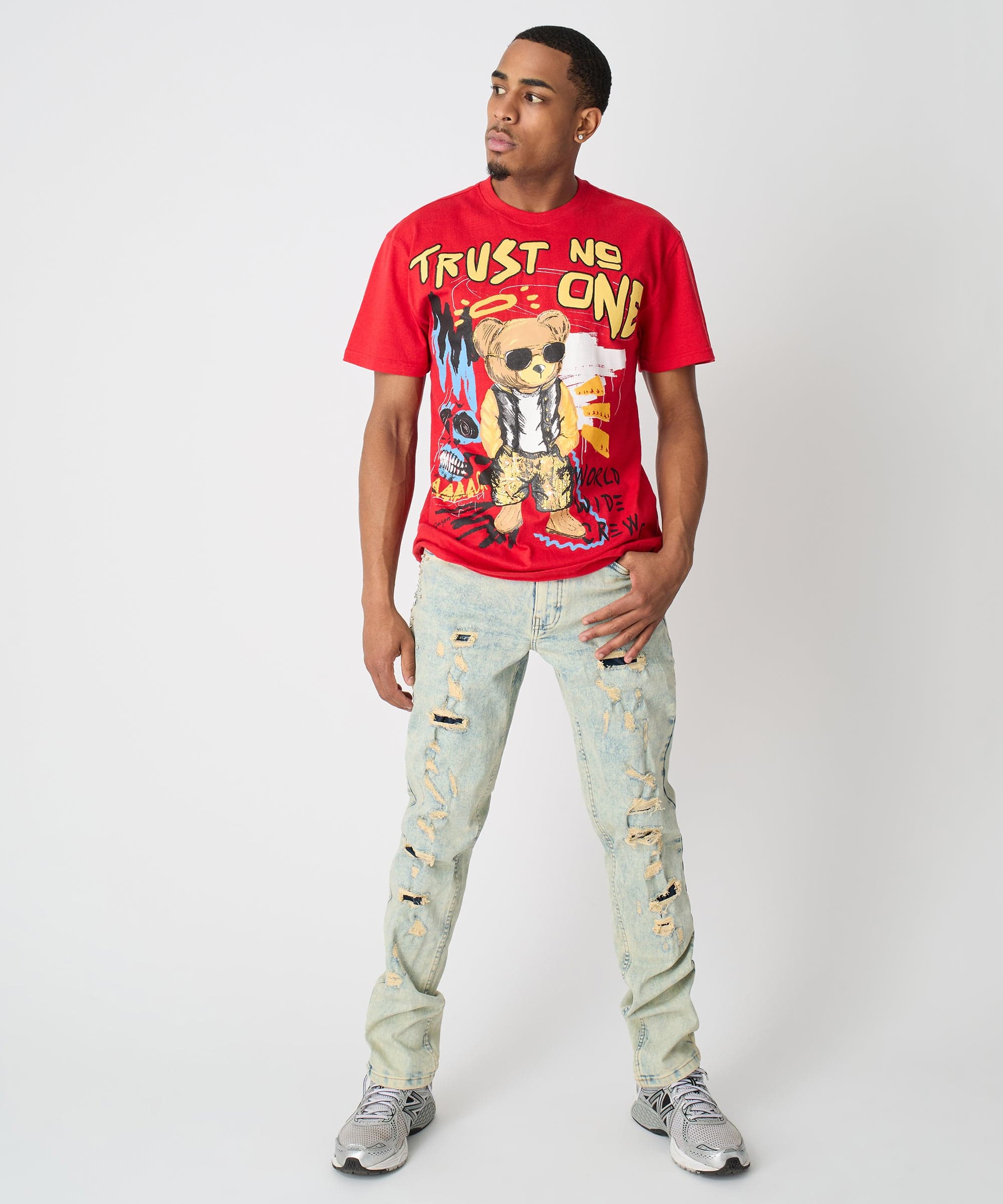 Trust No One Short Sleeve Tee - Red - Image 6