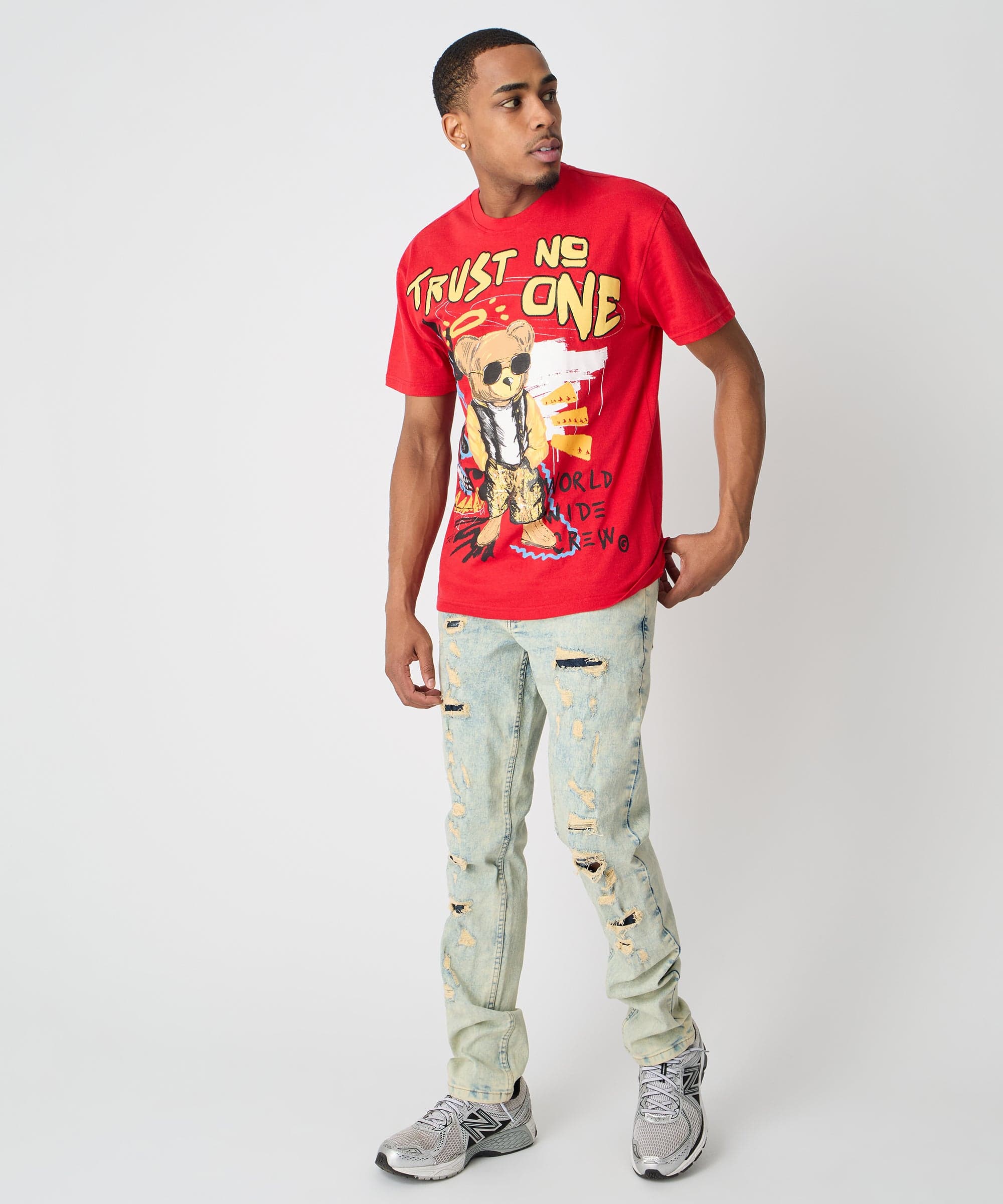 Trust No One Short Sleeve Tee - Red - Image 11