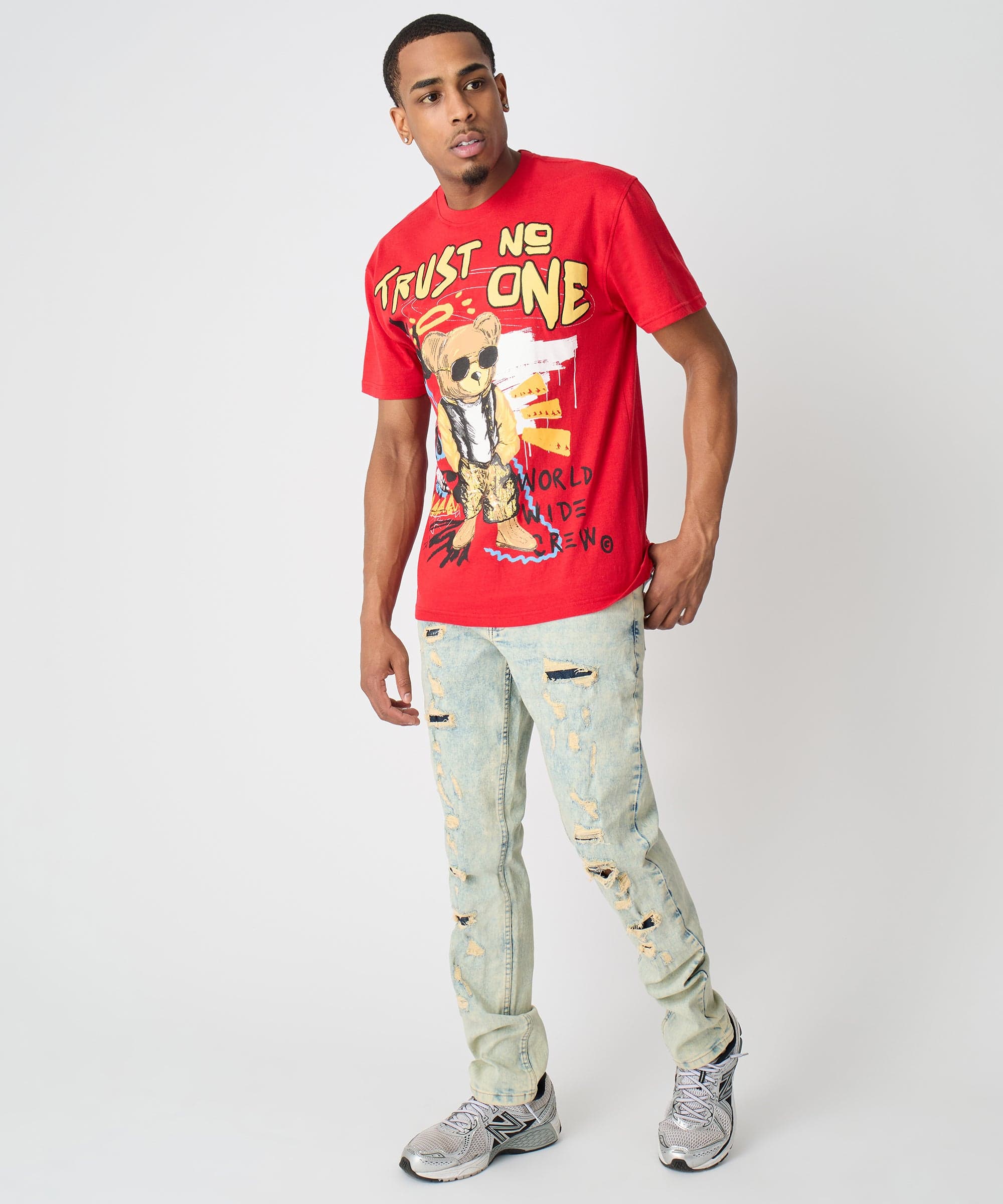 Trust No One Short Sleeve Tee - Red - Image 12