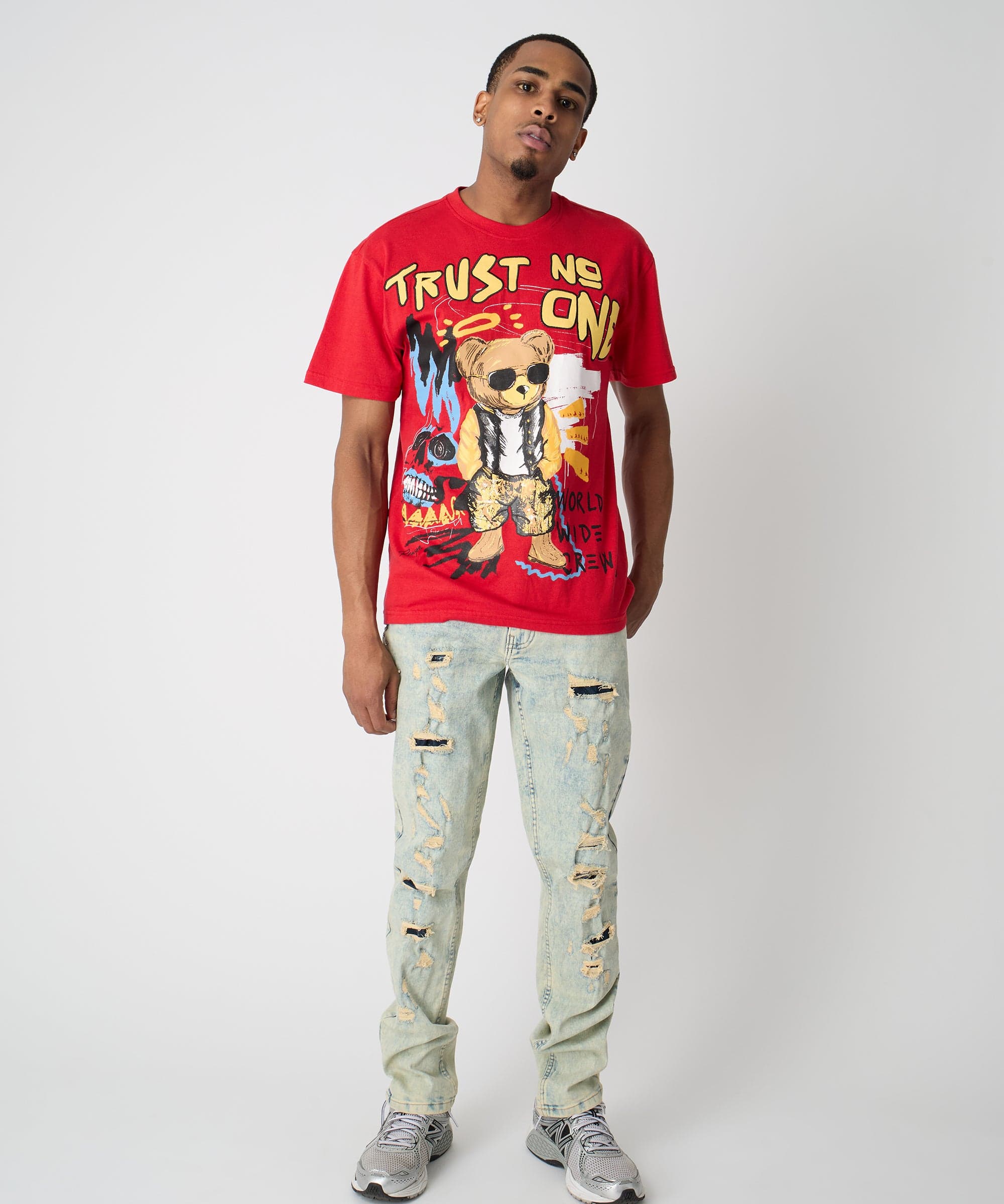 Trust No One Short Sleeve Tee - Red - Image 13