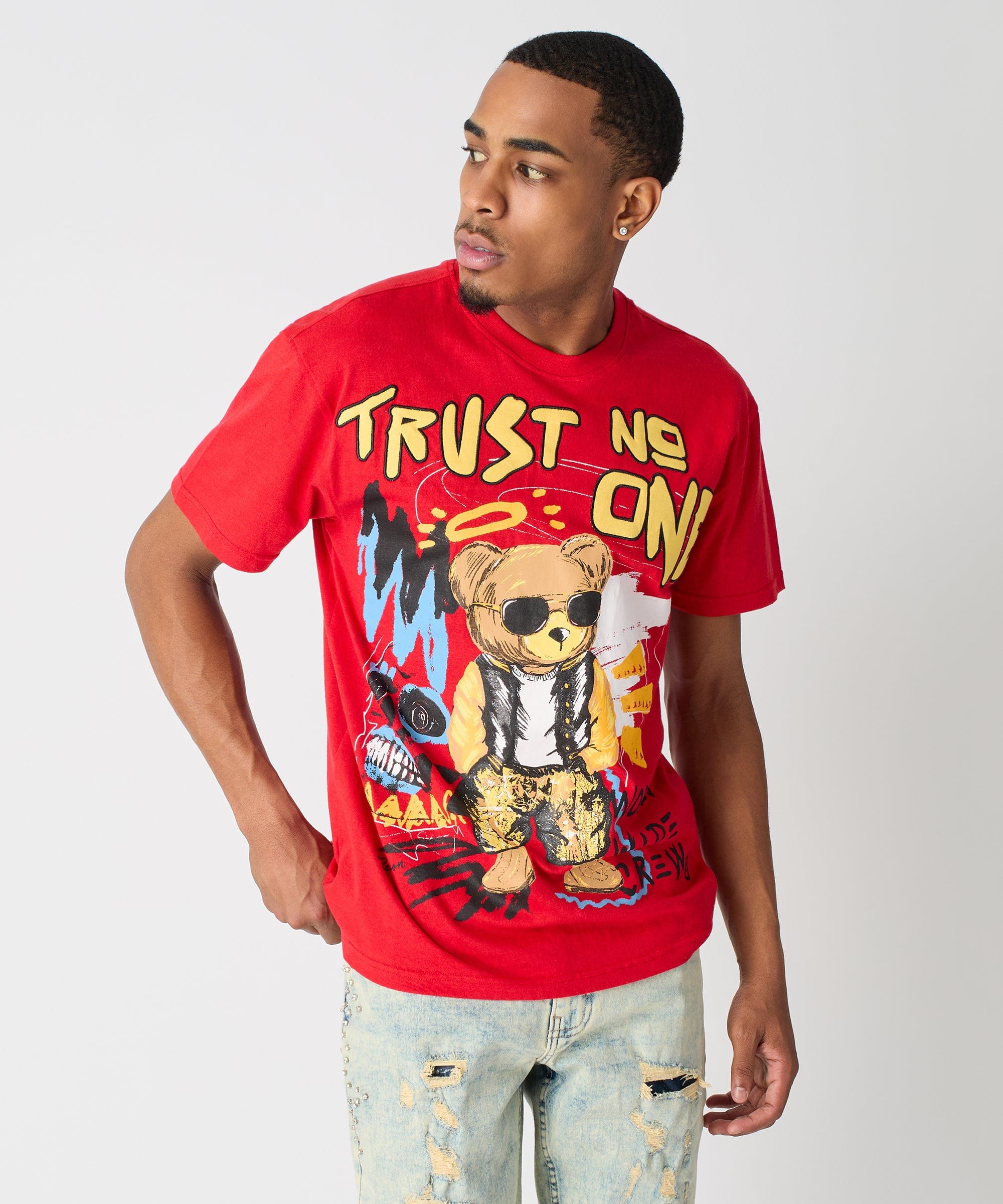 Trust No One Short Sleeve Tee - Red - Image 7