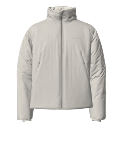 Long Sleeves Front Zipper Mock Neck Puffer Coat - Image 2