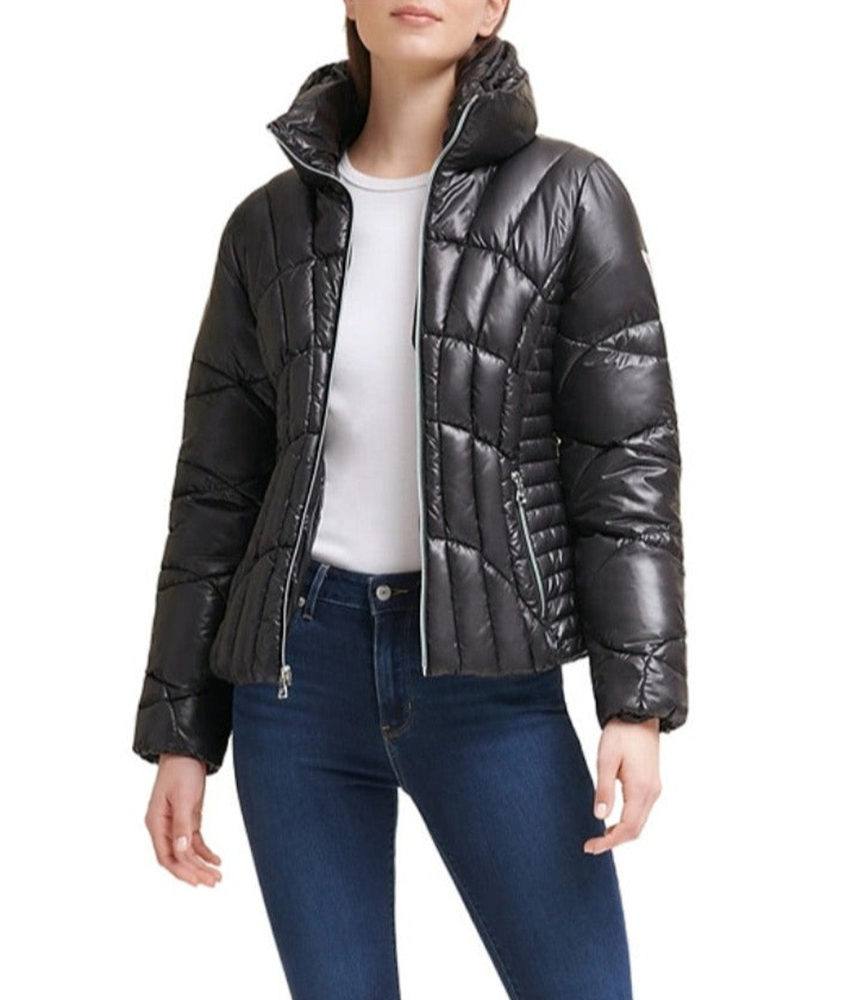 Quilted Puffer Jacket Black - Image 4