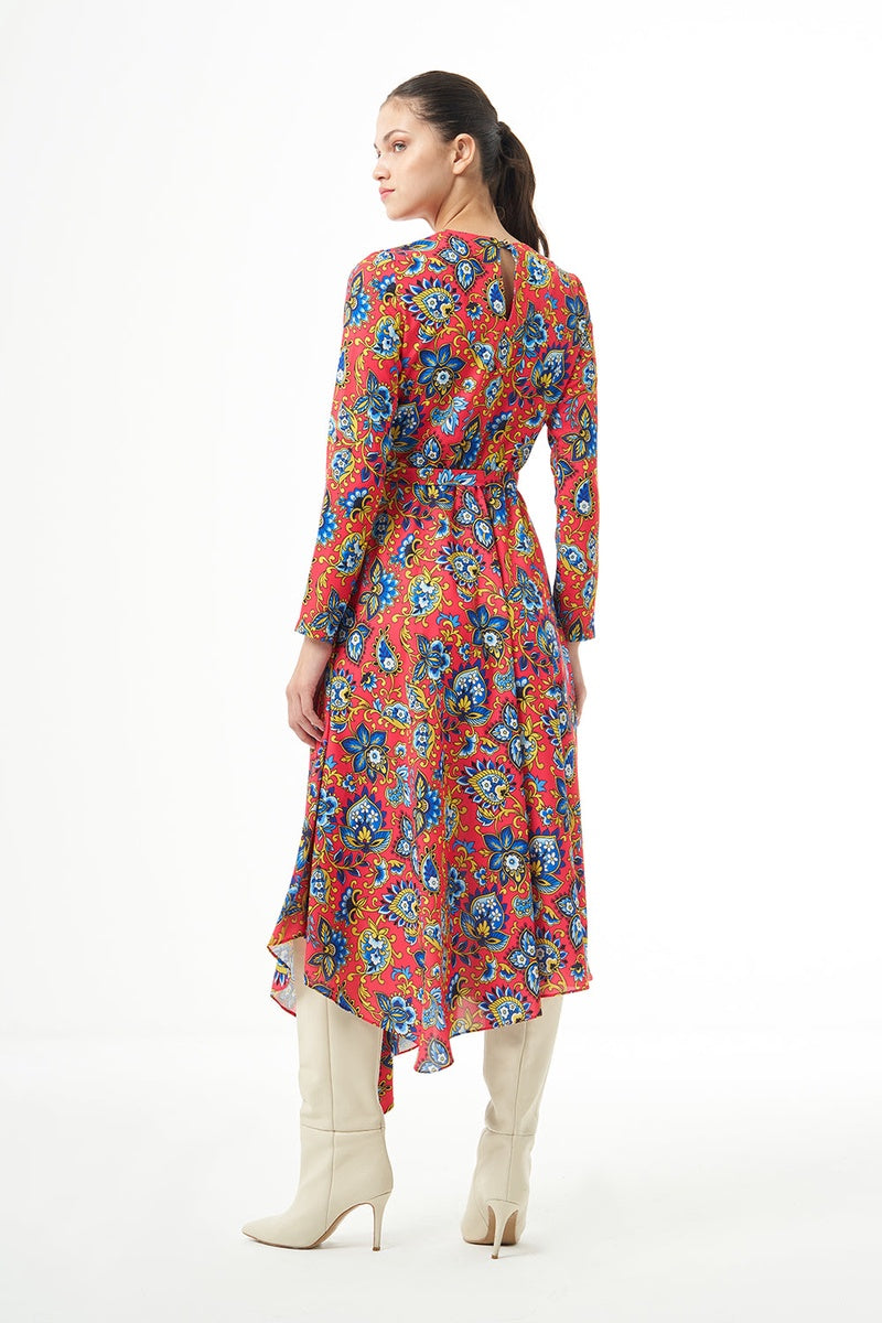 Long Sleve High Neck Midi Dress - Dress - Image 3