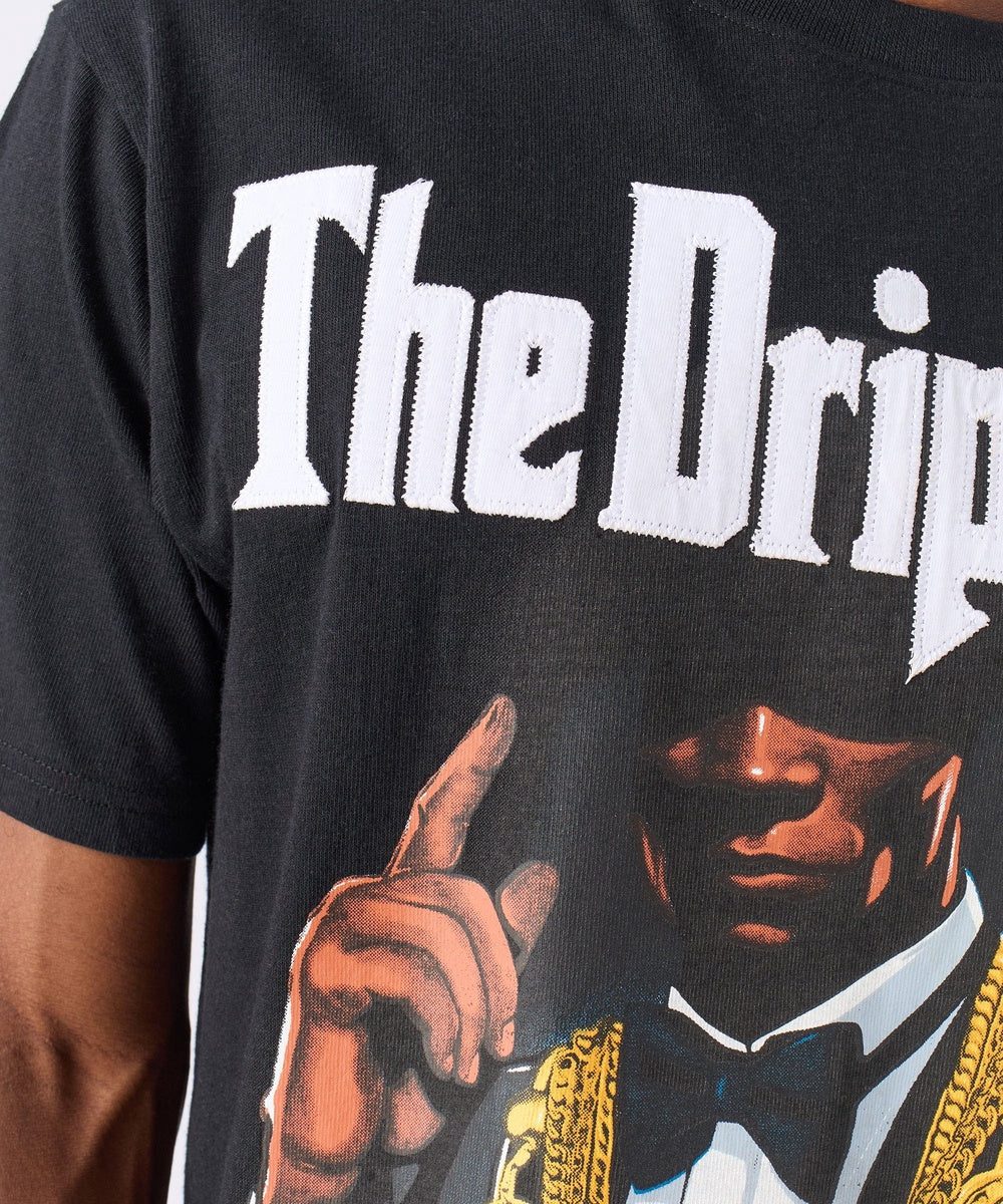 Dripfather Applique Short Sleeve Tee - Black - Image 3