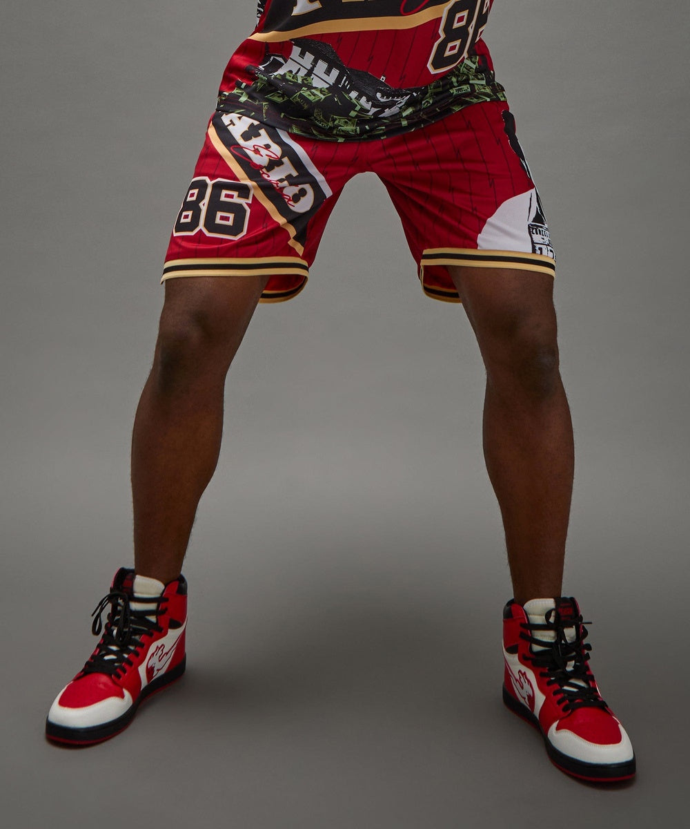 Pablo Basketball Shorts - Red - Image 12