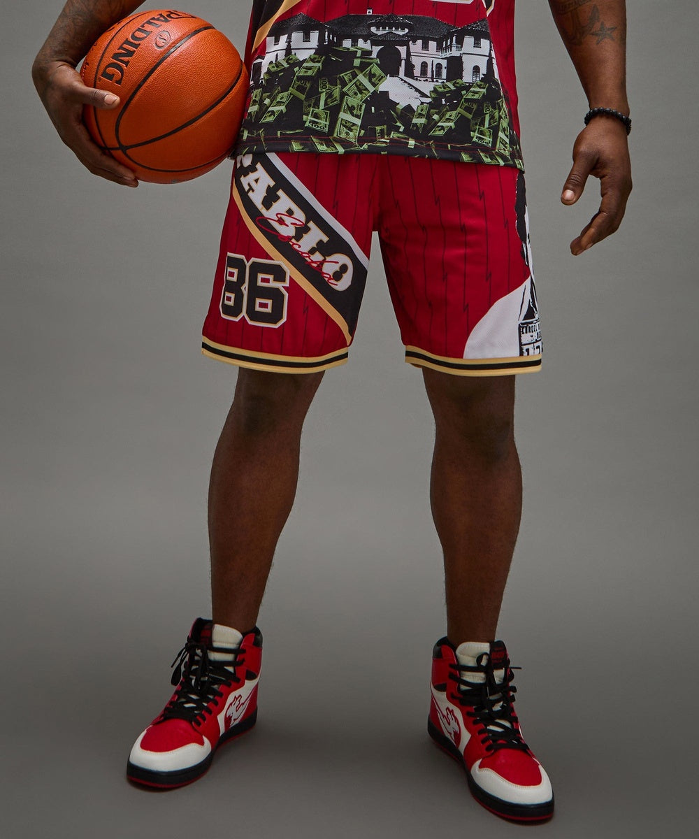 Pablo Basketball Shorts - Red - Image 15