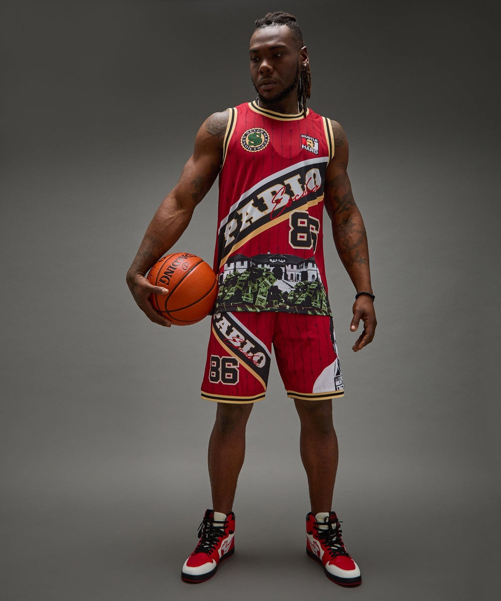 Pablo Basketball Shorts - Red - Image 14