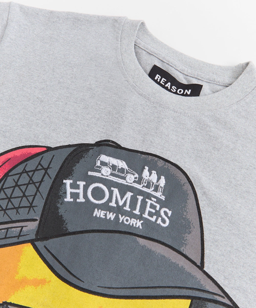Bart Homies Embroidered Short Sleeve Tee - Grey - Image 3