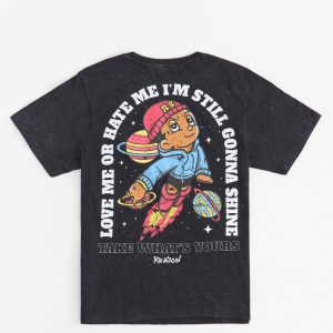 Take What's Yours Embroidered Short Sleeve Tee - Charcoal