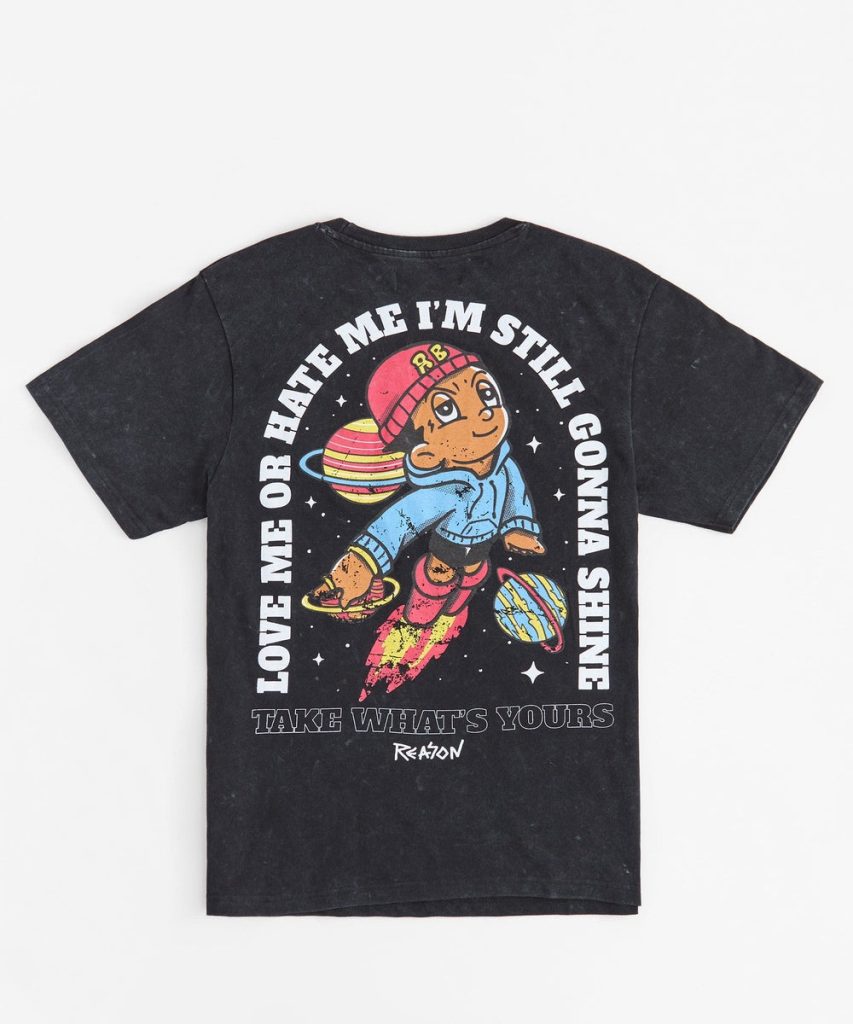 Take What's Yours Embroidered Short Sleeve Tee - Charcoal