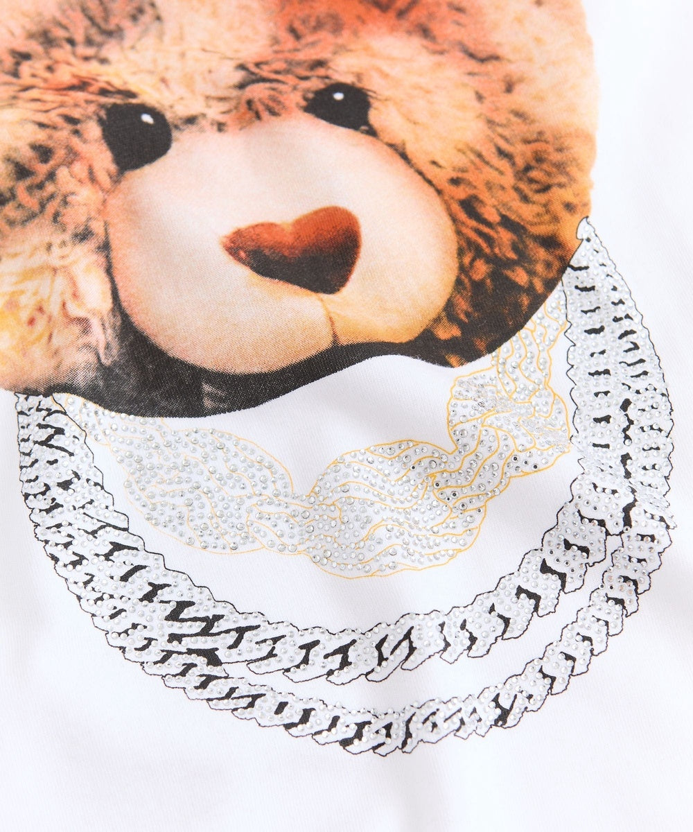 Teddy Rhinestone Short Sleeve Tee - White - Image 2