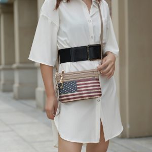 Alisson Printed Flag Crossbody Bag