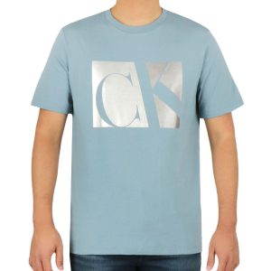 Short Sleeves Matte Metallic Monogram Tee