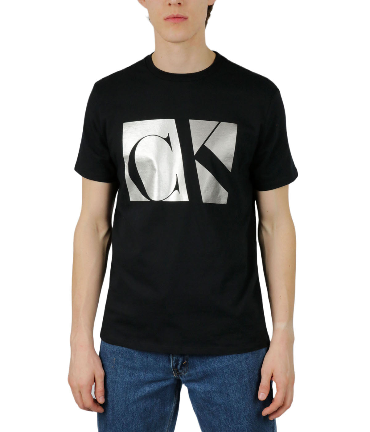 Short Sleeves Matte Metallic Monogram Tee