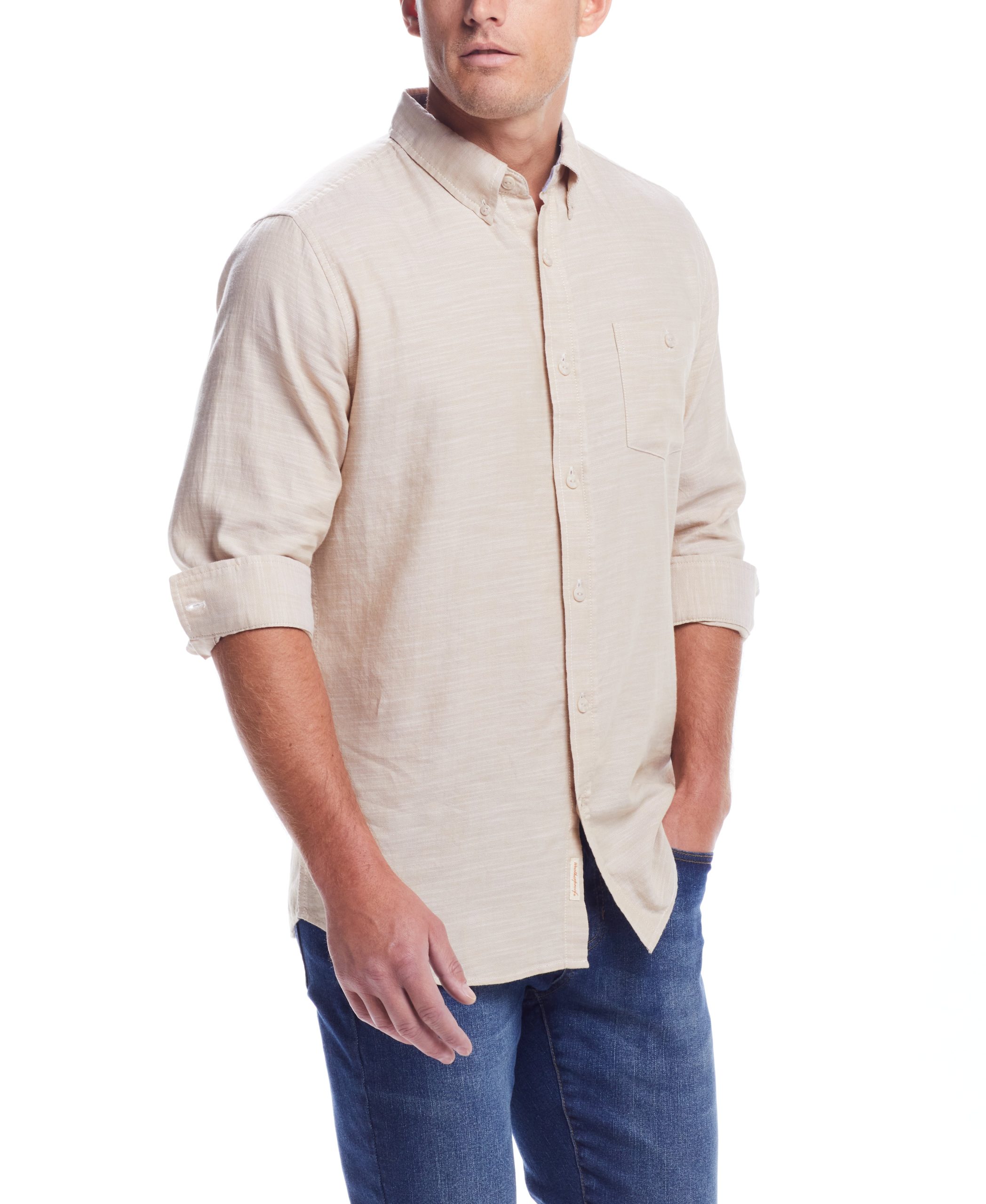 Weatherproof Vintage Men's L/S Solid Cotton Twill Shirt - Image 4