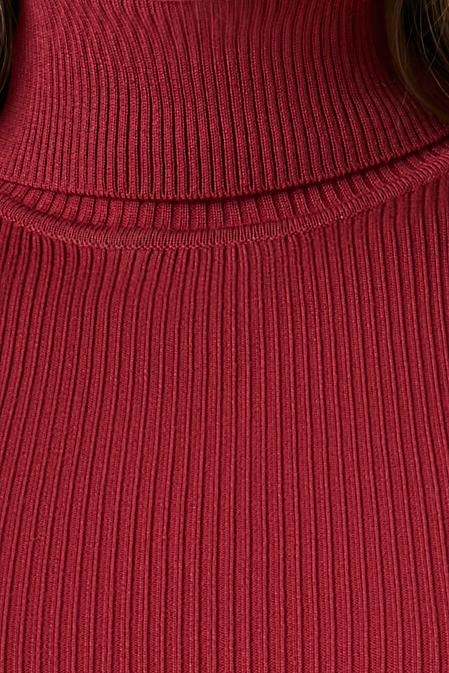 Ribbed Turtleneck Sweater-Knit Top - Image 87