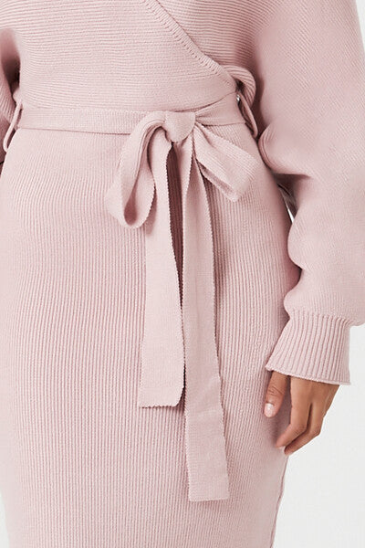 Sweater Midi Wrap Dress - Image 15