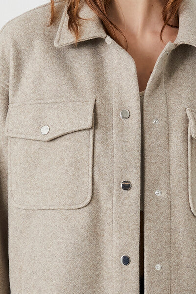 Faux Suede Drop-Sleeve Shacket - Image 5