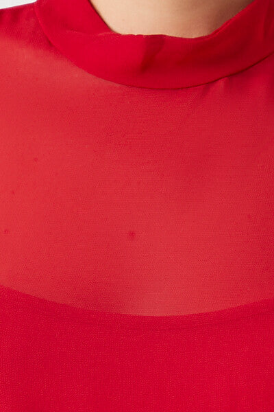 Chiffon Mock Neck Bodysuit - Image 11