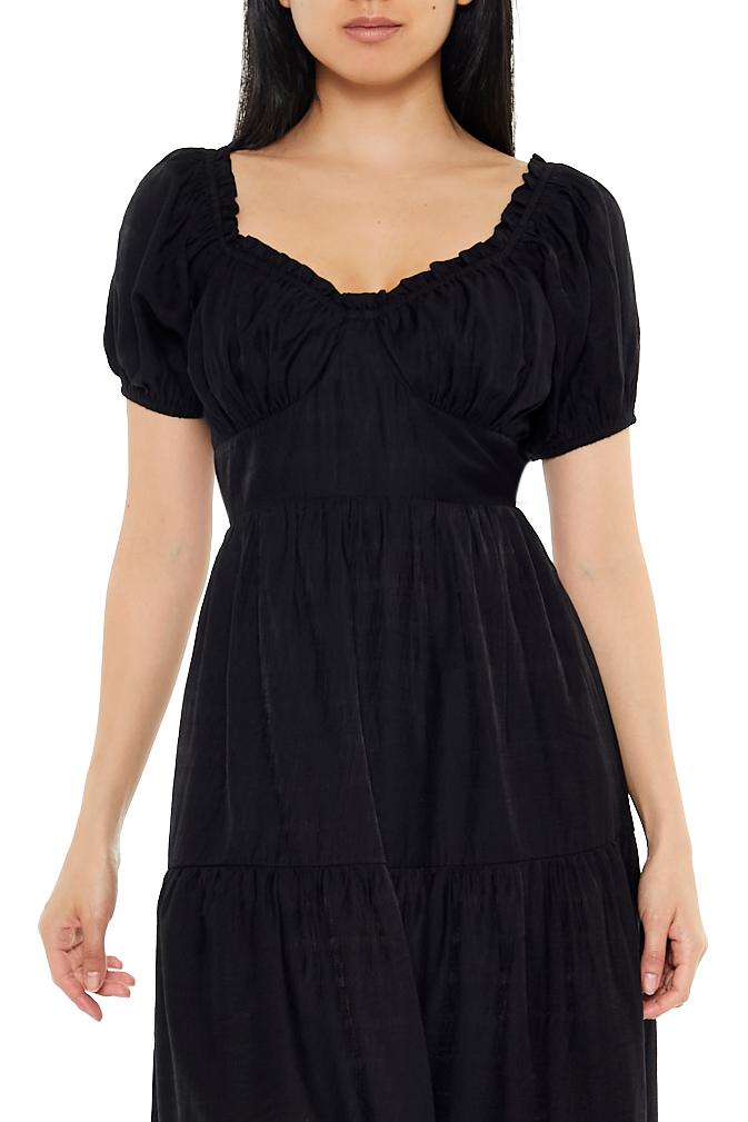 Tiered Puff-Sleeve Maxi Dress - Image 3