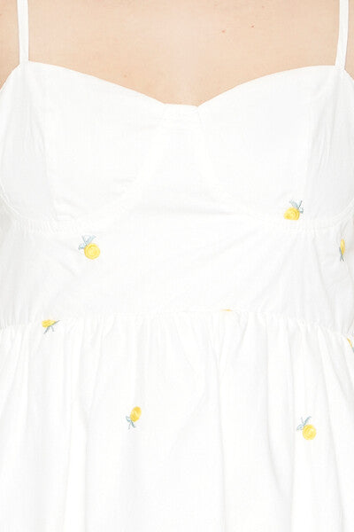 Embroidered Floral Bustier Mini Dress - Image 5