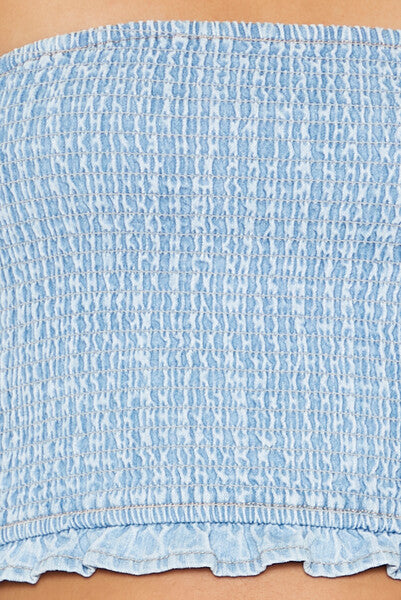 Cropped Chambray Tube Top - Image 5