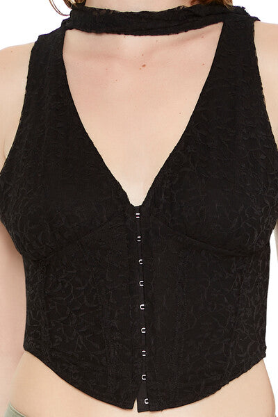 Lace Sash Corset Crop Top - Image 6