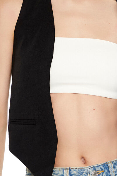 Open-Front Pointed-Hem Vest - Image 3