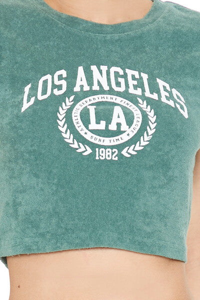 Los Angeles Graphic Cropped Tee - Image 3