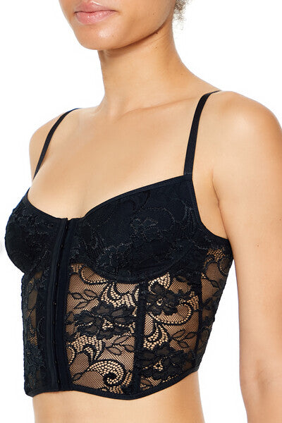 Sheer Lace Underwire Corset Bra - Image 3