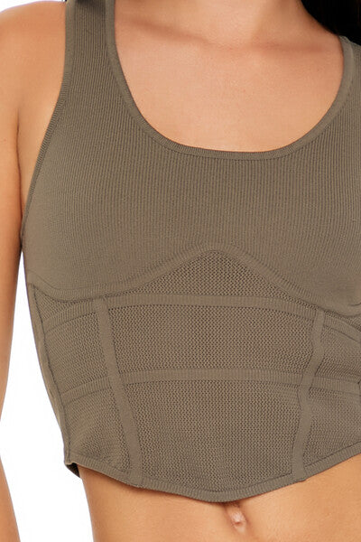 Sweater-Knit Corset Tank Top - Image 4