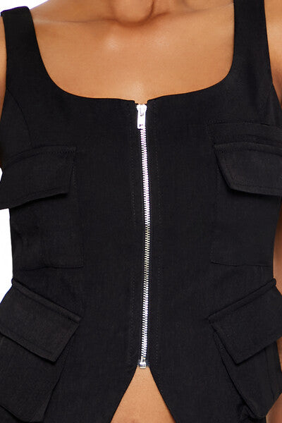 Cargo Split-Hem Crop Top - Image 3